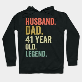 Retro Husband Dad 41 Year Old Legend Vintage 41th birthday Hoodie